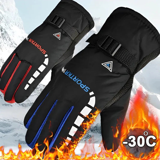 Men Waterproof Winter Cycling Gloves Windproof Outdoor Sport Ski Gloves Bike Bicycle Scooter Riding Motorcycle Keep Warm Gloves