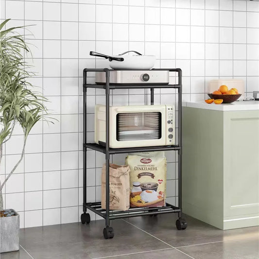 Kitchen multi-level floor-standing storage rack, household movable storage rack, wall-mounted storage rack