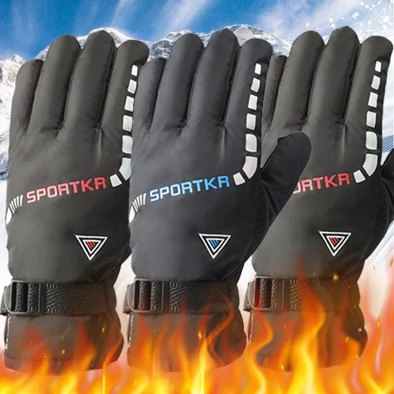 Men Waterproof Winter Cycling Gloves Windproof Outdoor Sport Ski Gloves Bike Bicycle Scooter Riding Motorcycle Keep Warm Gloves