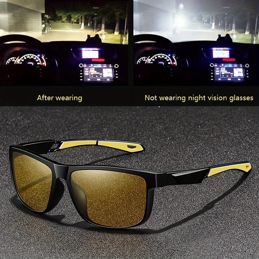 3PCS Yellow Night Vision Anti-Glare Goggles for Men Women Driving Fishing Beach Sunglasses UV Protection Polycarbonate Glasses